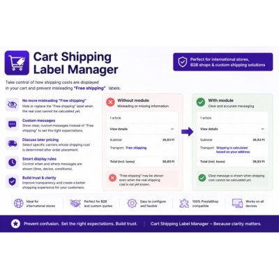 Shipping Cost Label Manager – Hide "Free" & Custom Messages