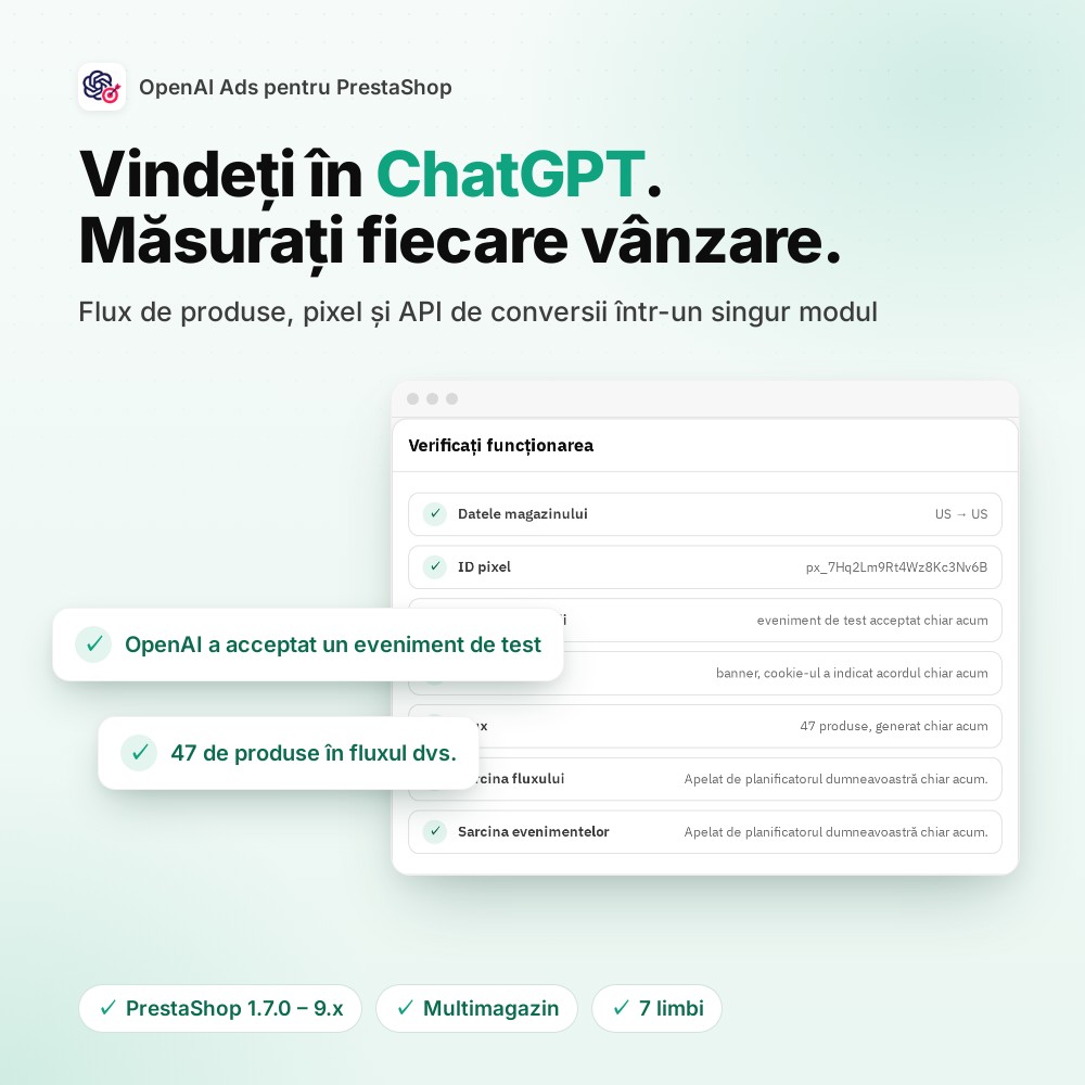 Vindeți în ChatGPT. Măsurați fiecare vânzare.