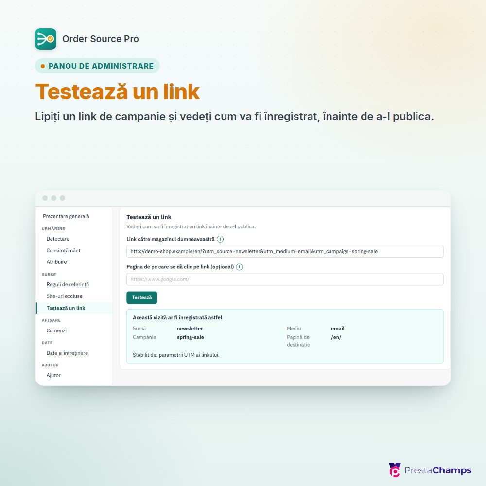 Testează un link